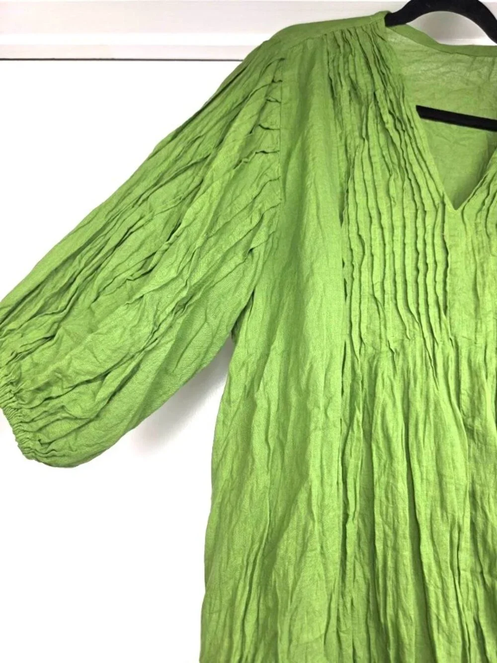 NEW Green Cotton Boho Maxi Dress – Oversized Relaxed Fit with Pockets Thailand - Picture 7 of 10